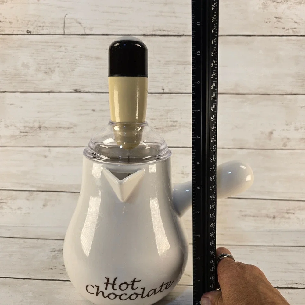 Williams-Sonoma Bonjour Hot Chocolate Ceramic Pitcher and Frother Set White